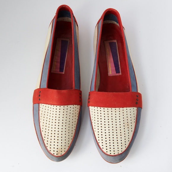 80s - SUSAN BENNIS - WARREN EDWARDS - Loafer - Men\'s - 10 - Multi Color - Suede